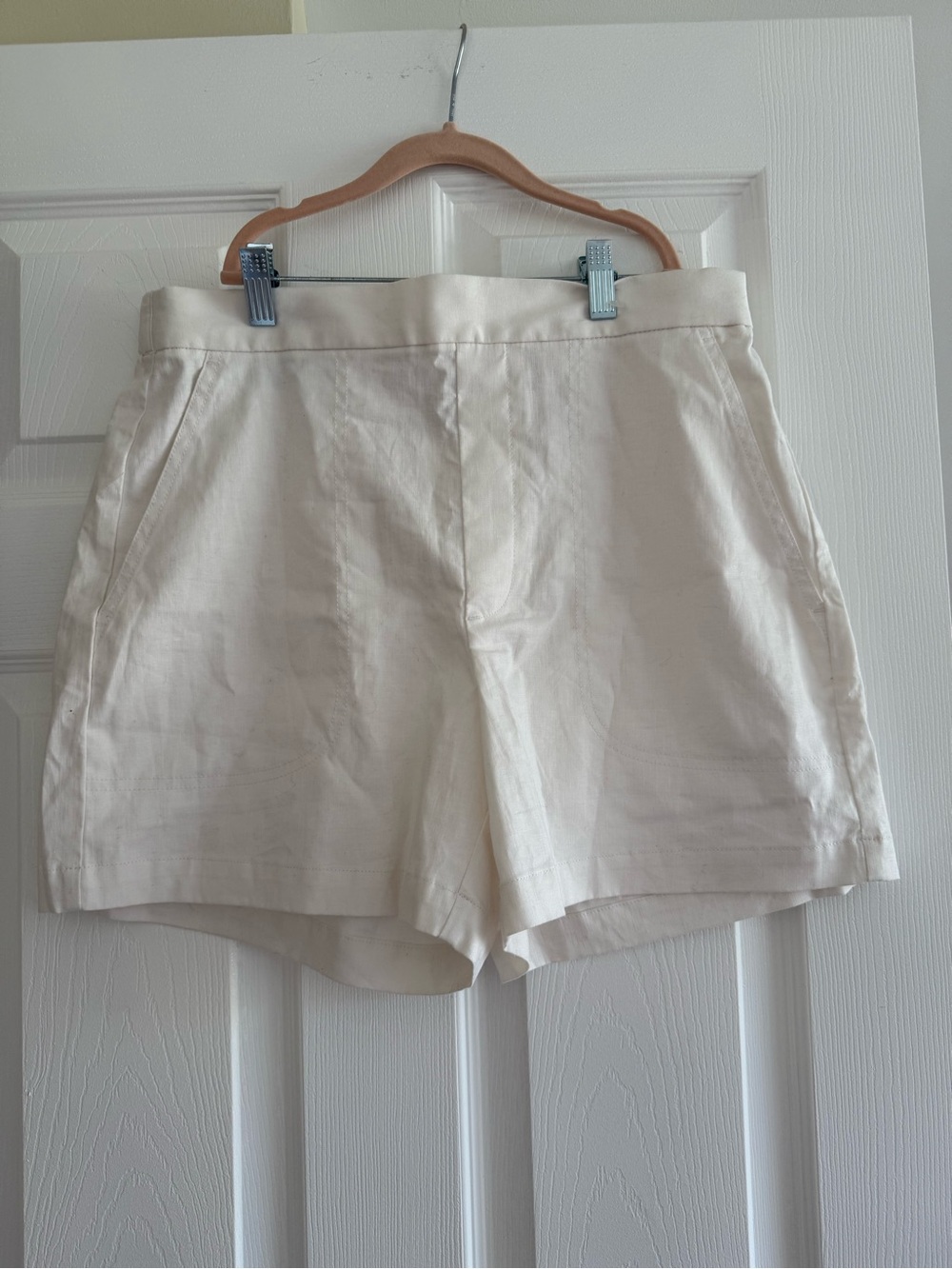 Banana Republic Cream High-Rise Bermuda Shorts